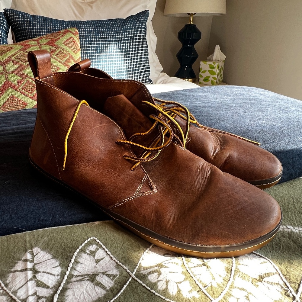 Vivo Barefoot MENS brown leather lace-up boots, Size 45 - Picture 2 of 7